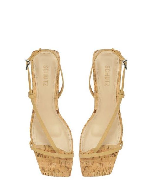 SCHUTZ SHOES Natural Heloise Block Heel Sandal