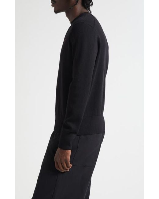 AMI Black Ami De Coeur Wool Crewneck Sweater for men