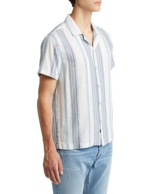 Rails Blue Amalfi Stripe Short Sleeve Cotton Button-Up Shirt for men