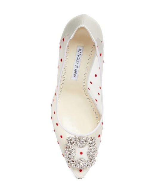Manolo Blahnik White Hangisi Pump