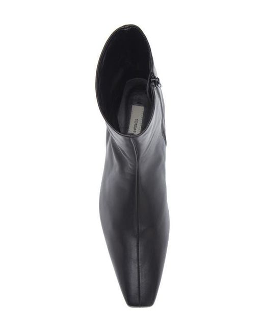 Totême Black Flat Side Zip Bootie