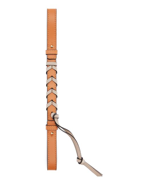 Loewe Short Braided Leather Bag Strap in White | Lyst