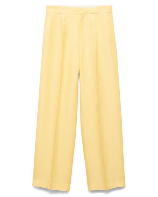 Mango Yellow Straight Leg Suit Trousers