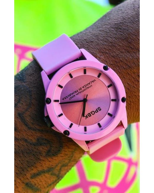 SPGBK WATCHES Pink Hillendale Silicone Strap Watch, 44Mm