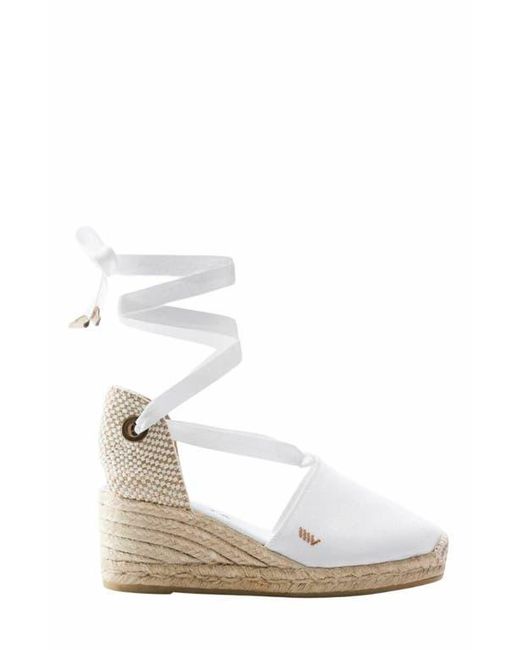 VISCATA White Escala Canvas Espadrille Wedges