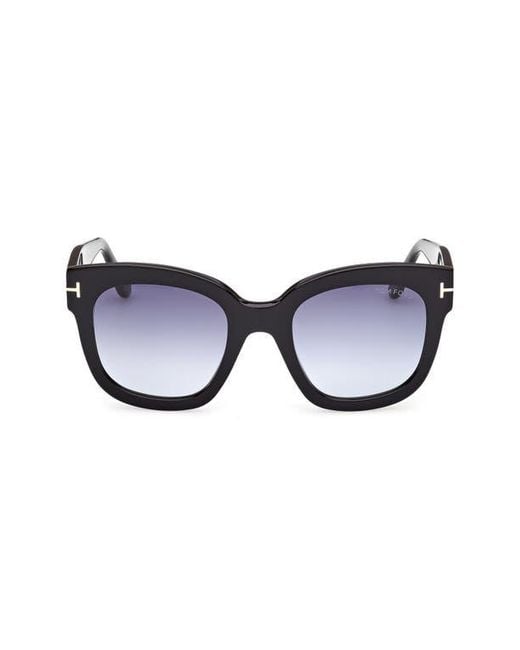 Tom Ford Blue Beatrix 52Mm Gradient Geometric Sunglasses