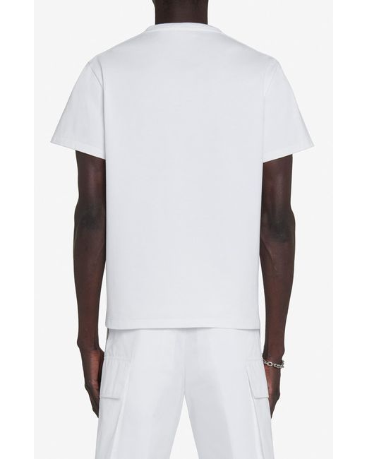 Alexander McQueen White Reverse Logo Cotton Graphic T-shirt for men