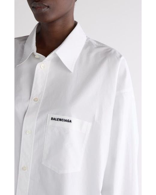 Balenciaga White Regular Cotton Button-Up Shirt