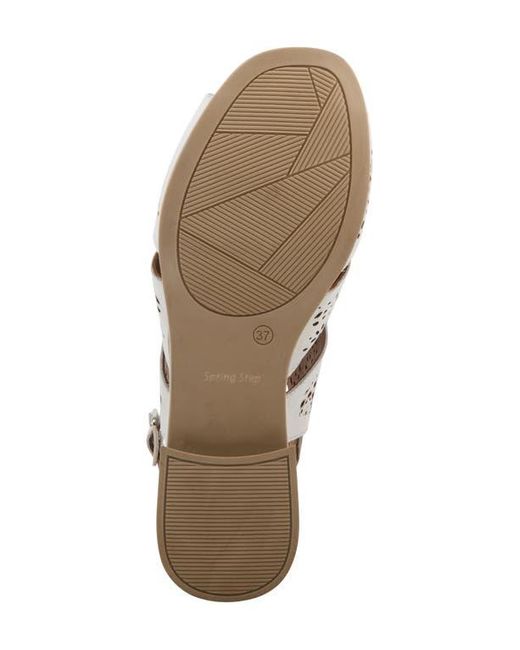 Spring Step White Plasma Ankle Strap Sandal