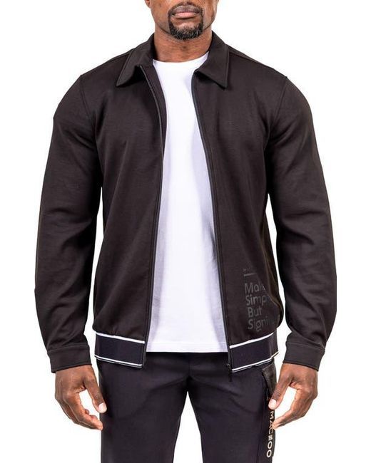Maceoo Black Marthyr Zip Sweater for men