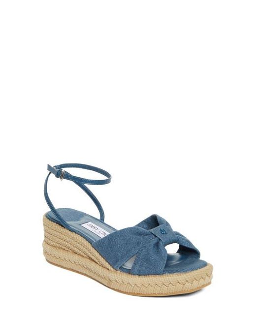 Jimmy Choo Blue Aella Espadrille Wedge Sandal