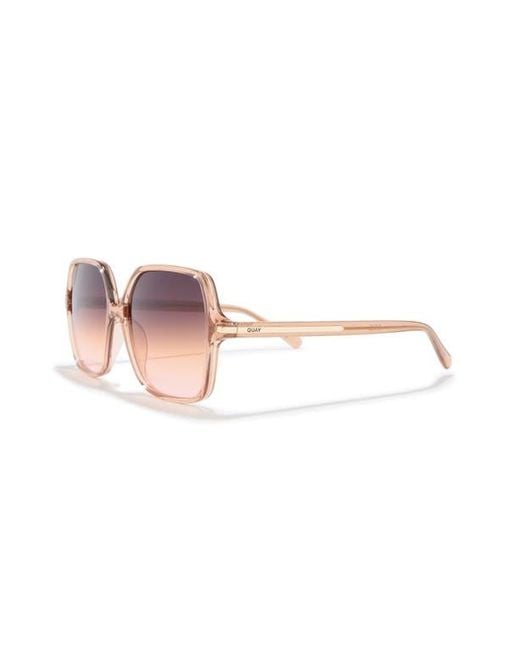 Quay Pink Press Tour 60Mm Gradient Square Sunglasses