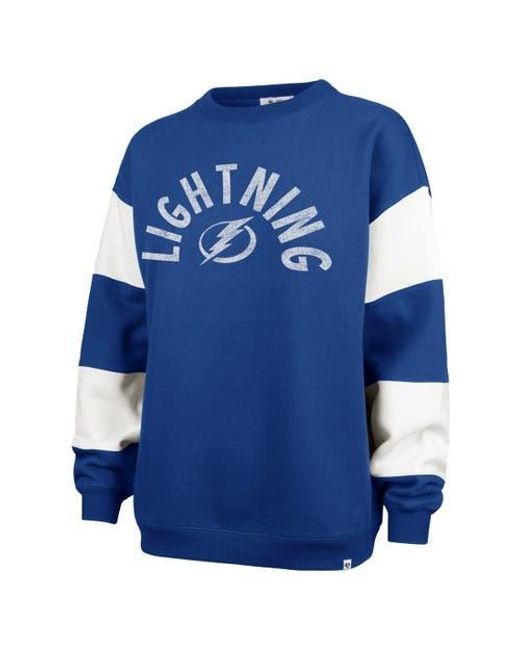 '47 Blue Tampa Bay Lightning Eephus Barred Pullover Sweatshirt