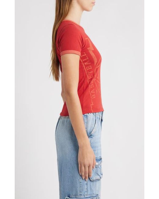 GOLDEN HOUR Red Champs Cotton Graphic T-Shirt