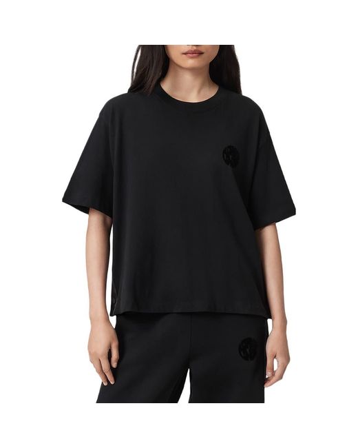 AllSaints Black Zanda Oversize Cotton T-Shirt