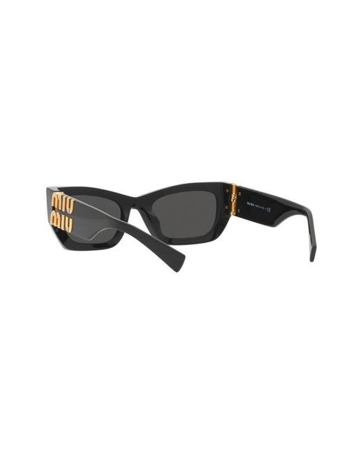 Miu Miu Gray 53Mm Rectangular Sunglasses