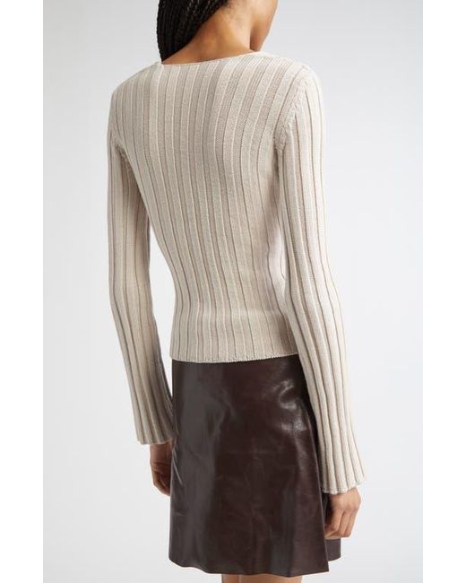 Paloma Wool Valeria Reversible Merino Wool Sweater in White