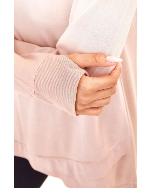 Threads For Thought Pink Leanna Gradient Feather Fleece Long Sleeve Top