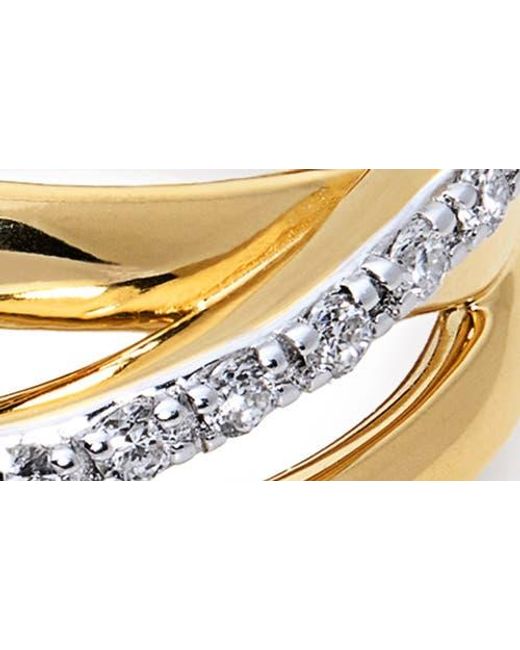 Monica Vinader Metallic Nura Lab-Created Diamond Crossover Ring