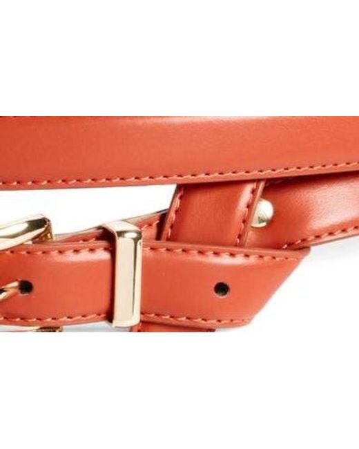 Nordstrom Red Cora Double Strap Faux Leather Belt