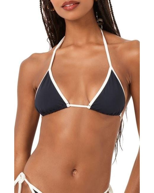 LSPACE Black Triangle Bikini Top