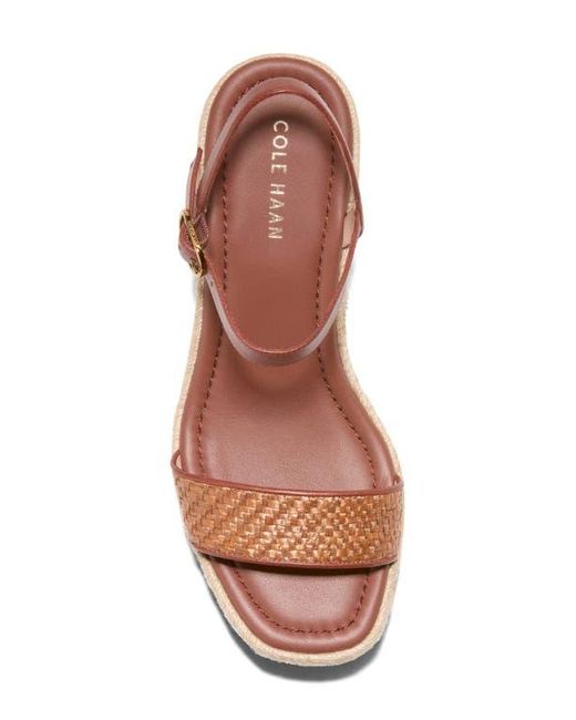 Cole Haan Pink Keeton Cloudfeel Espadrille Ankle Strap Platform Wedge Sandal