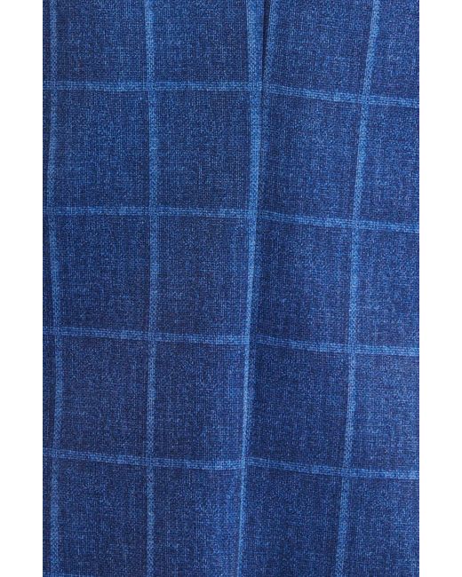 Johnston & Murphy Blue Xc Flex Windowpane Plaid Knit Sport Coat for men