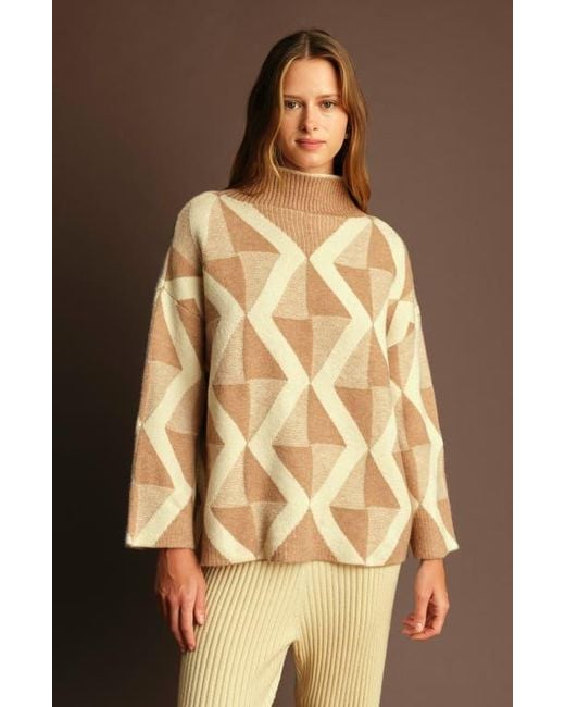 DELUC Multicolor Troy Mock Neck Sweater