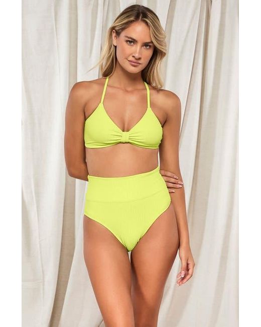 Pacifica by Sunsets Women's Yellow Hannah High Waist Bikini Swim