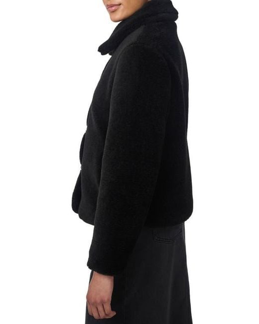 Bernardo Black Short Faux Shearling Coat