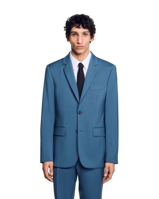 Sandro Blue Wool Suit Jacket for men