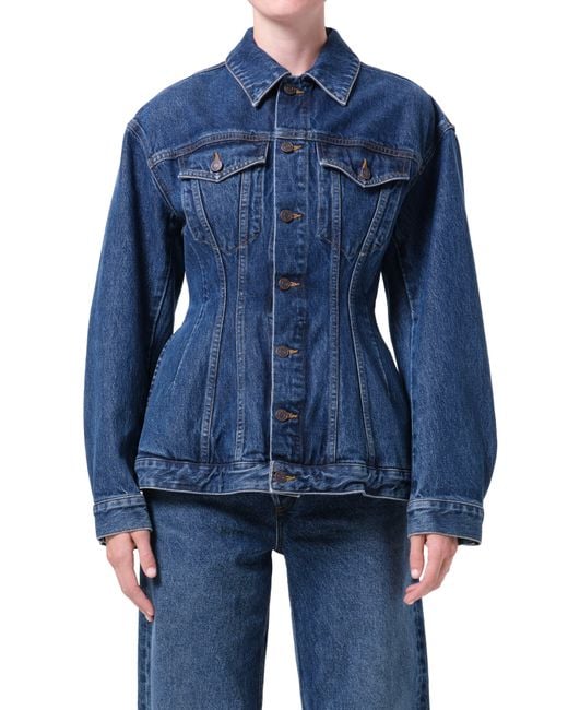 Agolde Blue Myra Structured Denim Jacket