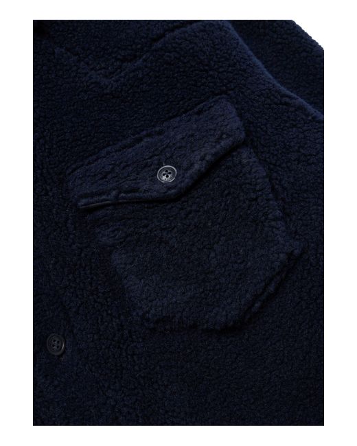 One Of These Days Black X Woolrich Western Faux Shearling Button-up Shirt for men