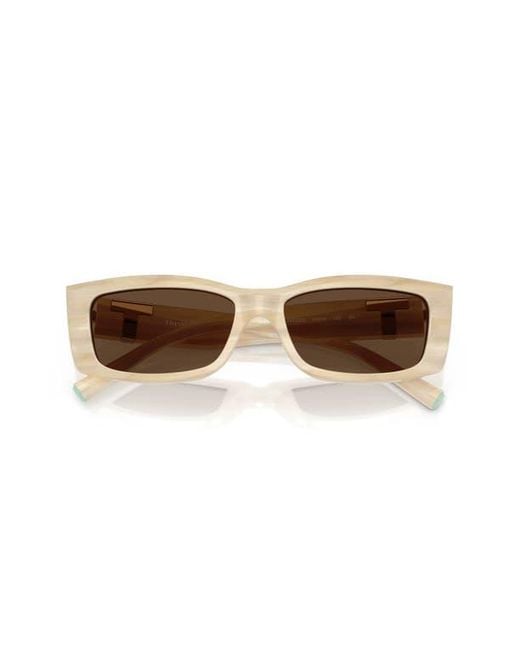 Tiffany & Co Natural 54Mm Rectangular Sunglasses