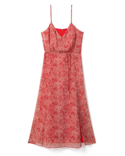 Reiss Red Olivia Tie Waist Maxi Dress