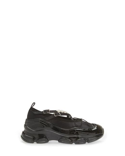 Simone Rocha Black Classic Crisscross Strap Tracker Sneaker