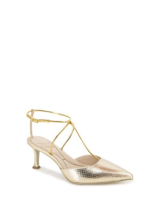 Kenneth Cole Metallic Umi Snakeskin Embossed Pointed Toe Pump