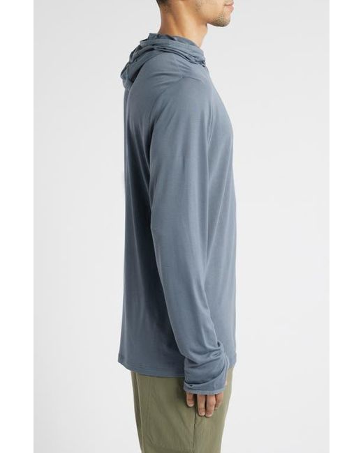 Free Fly Blue Camouflage Lightweight Upf 20+ Hoodie for men