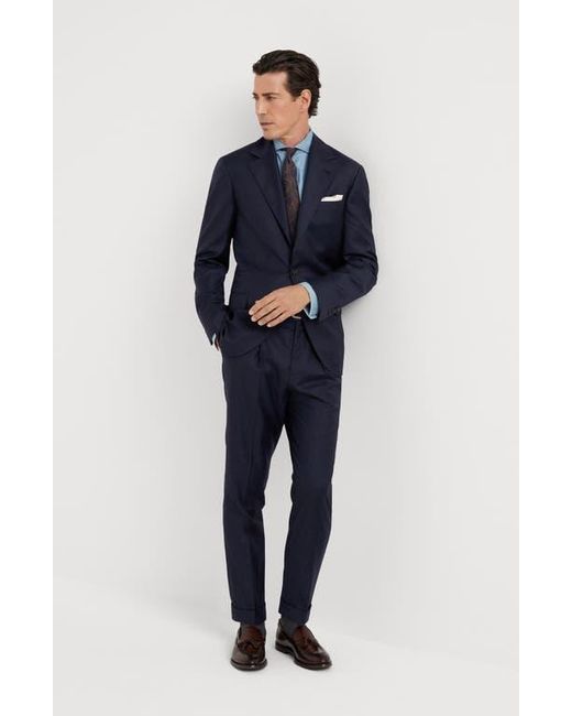 Brunello Cucinelli Blue Prince Of Wales Blazer for men