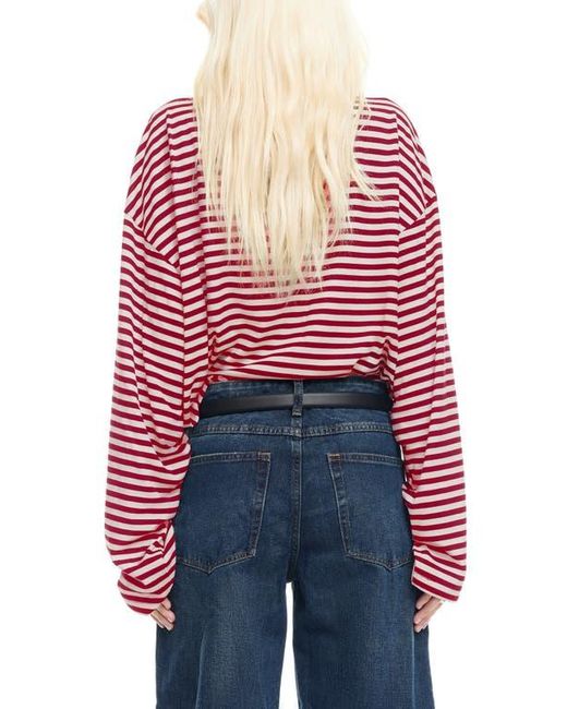 Lioness Red Bloom Stripe Top