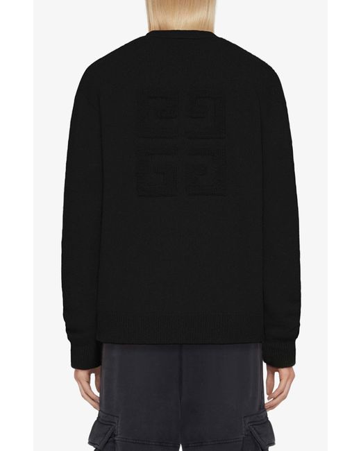 Givenchy Black 4g Intarsia Cashmere V-neck Cardigan