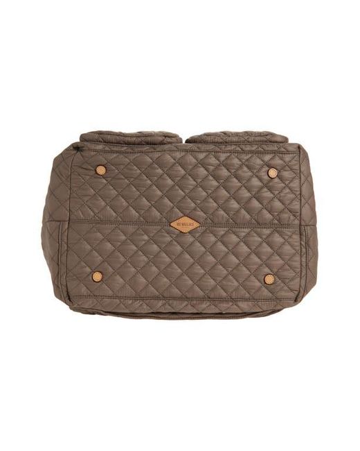 MZ Wallace Brown Large Metro Quilted Nylon Travel Tote