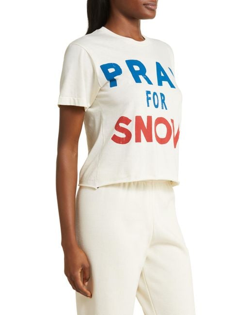 Aviator Nation White Pray For Snow Graphic T-shirt