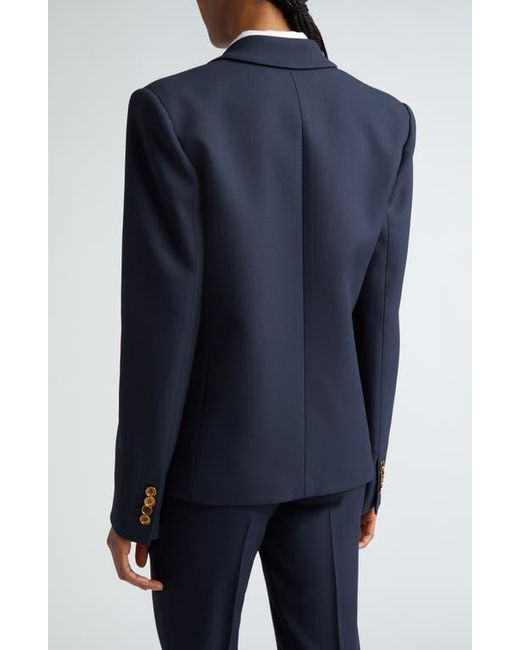 Michael Kors Blue Double Crepe Sablé Crop Blazer
