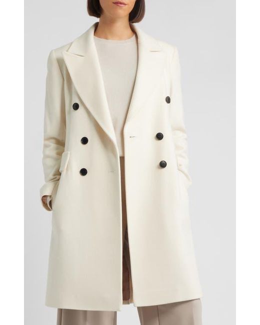 Fleurette Natural Bianca Double Breasted Wool Coat