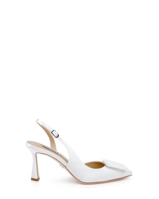 Badgley Mischka White Graciella Slingback Half D'Orsay Pointed Toe Pump