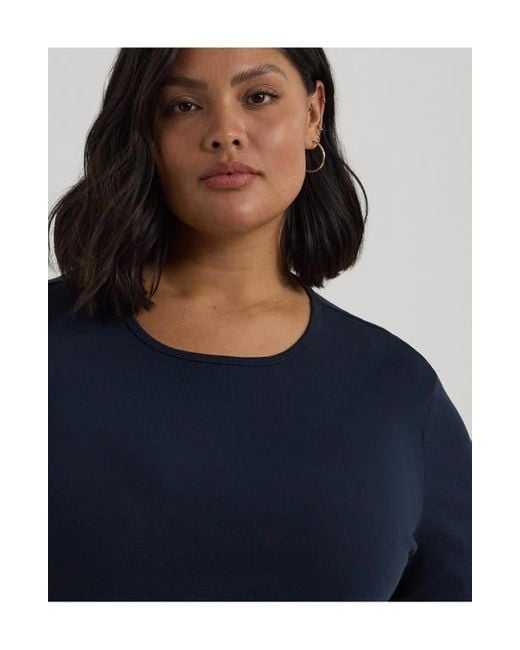 Ralph Lauren Blue Long Sleeve Stretch Cotton Tee