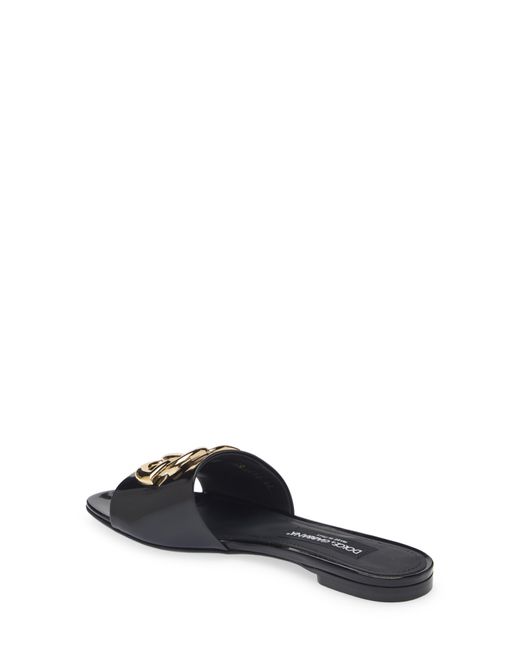 Dolce & Gabbana Black Dg Logo Slide Sandal