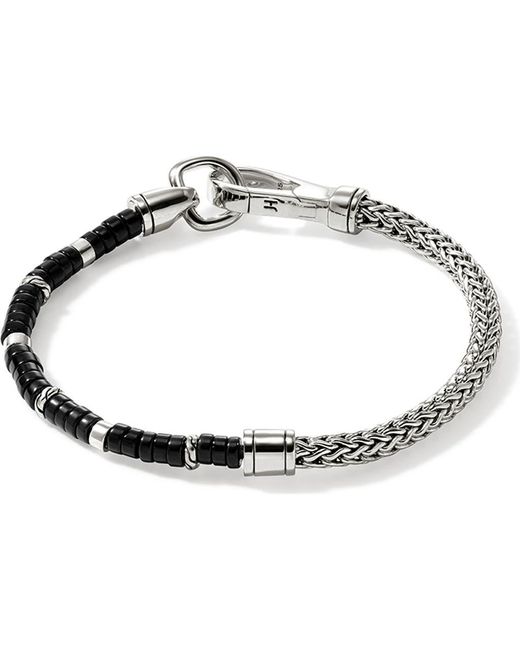 John Hardy Metallic Hesishi Chain & Stone Bracelet for men