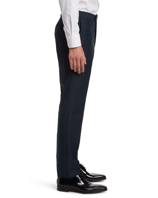 Ted Baker Blue Josh Slim Fit Wool Tuxedo Suit Pants for men